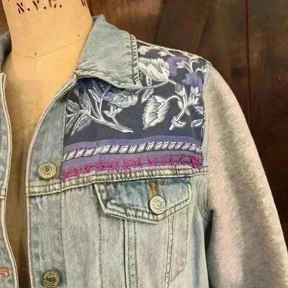 Custom Repurposed Forever 21 Jean Jacket, Size S - Picture 9 of 9